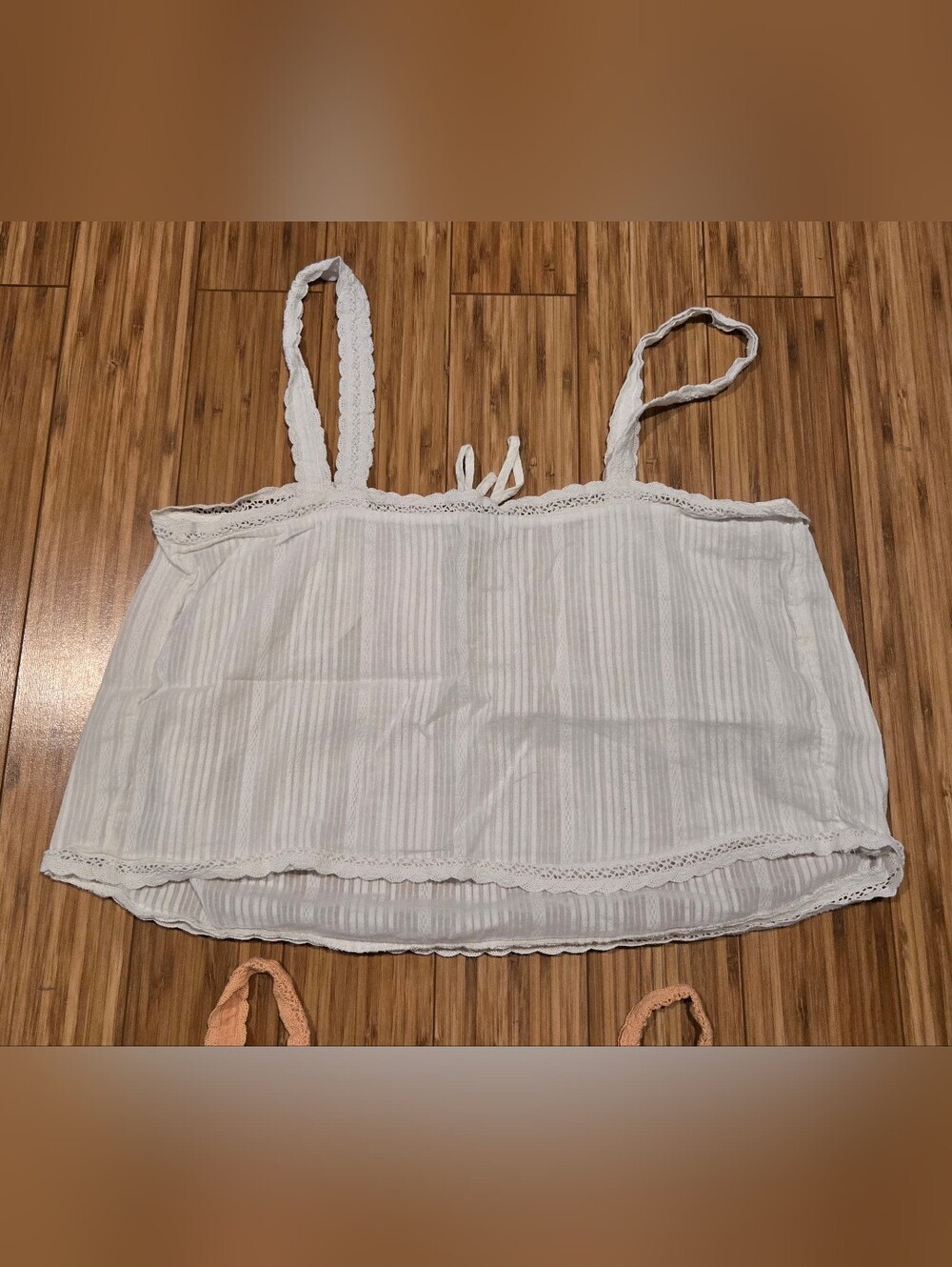Old Navy Strappy Cropped Tank Tops — Bundle Of White and Peach - Picture 8 of 8